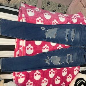 American Eagle Outfitters Ripped Blue Skinny Jeans